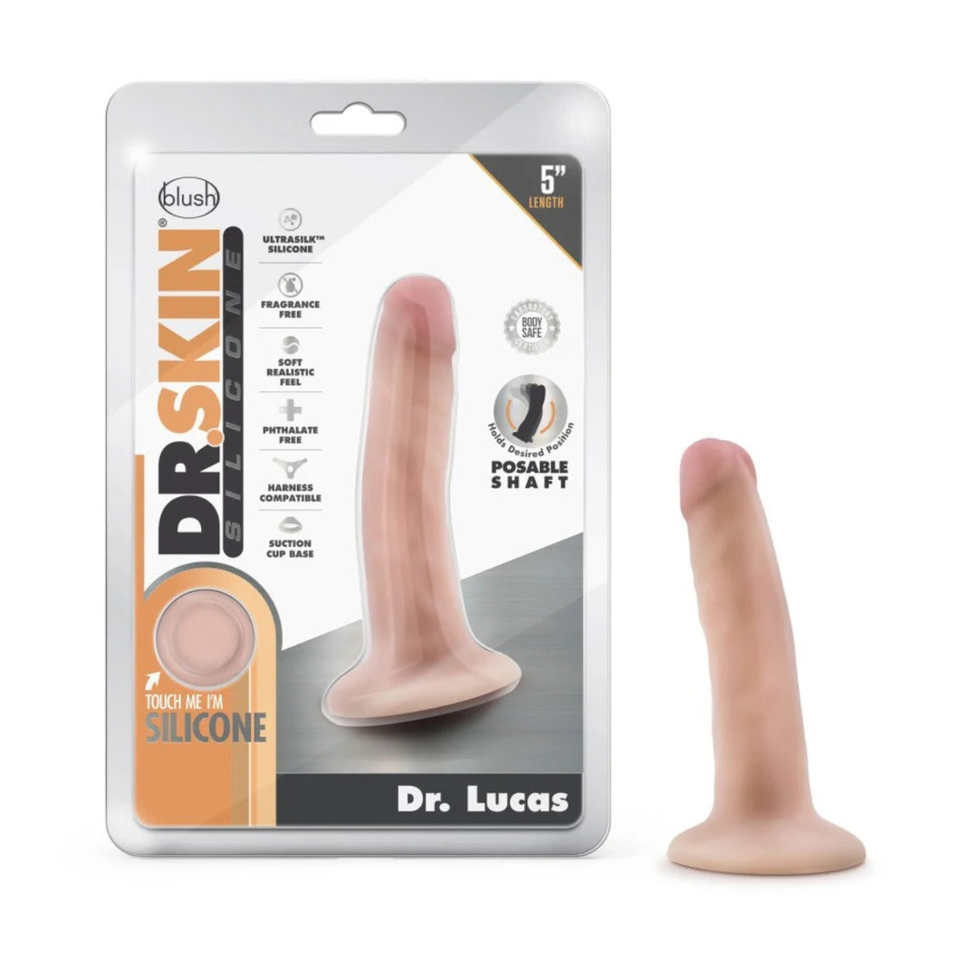 Blush Dr Skin Dr Lucas Silicone 5 Inch Cock and Balls - Vanilla