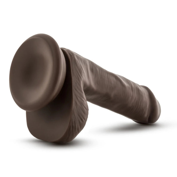Blush Dr Skin Plus 6 Inch Posable Dildo With Balls - Chocolate
