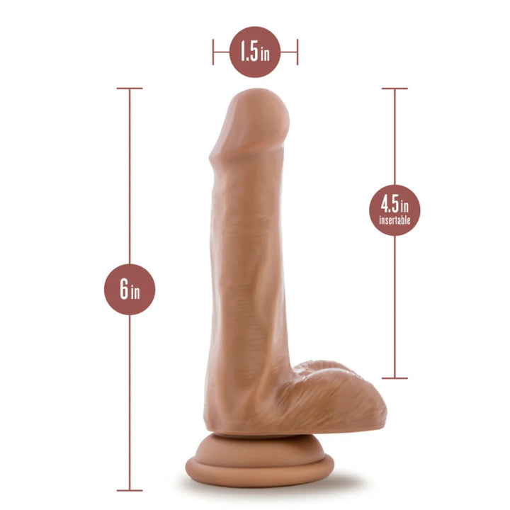 Blush Dr Skin Plus 6 Inch Posable Dildo With Balls - Mocha