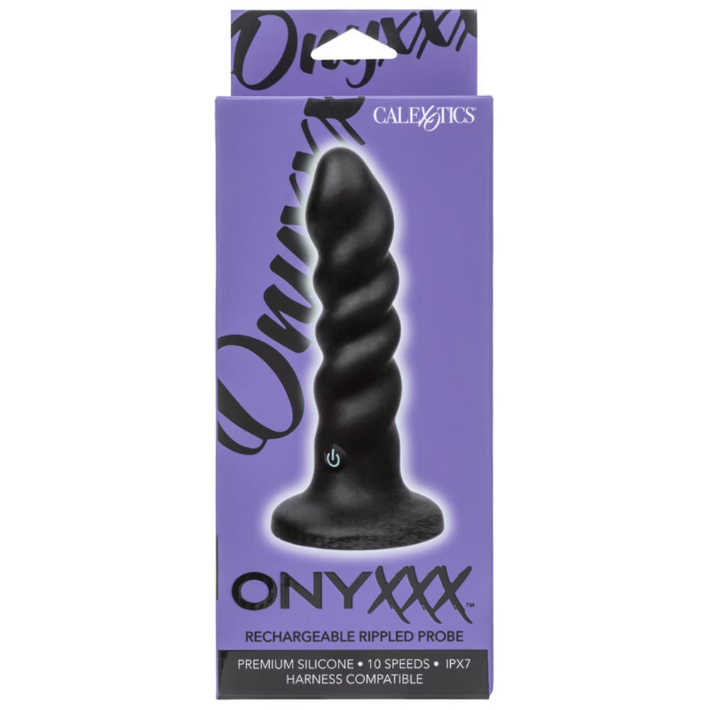 Calexotics Onyxxx Rechargeable Rippled Probe - Black