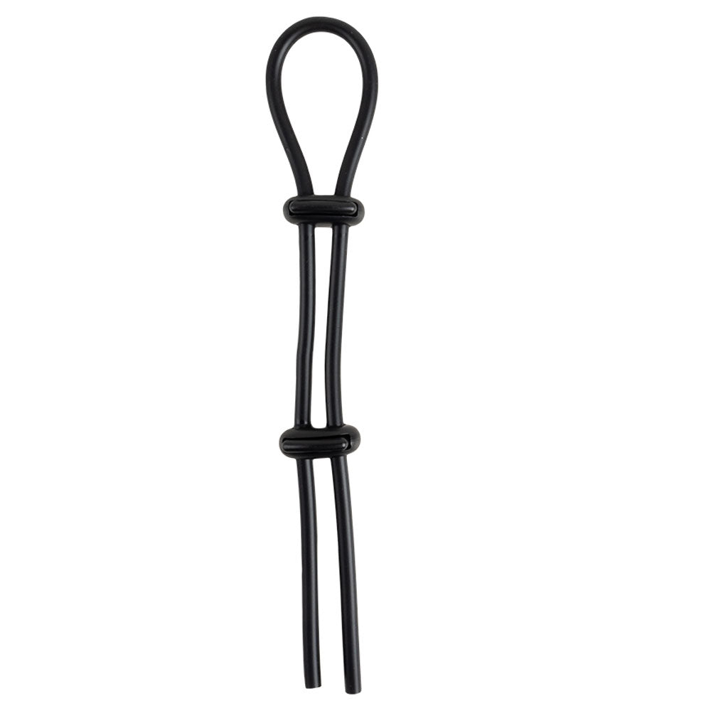 Cock Gear Silicone Double Lasso Ring - Black