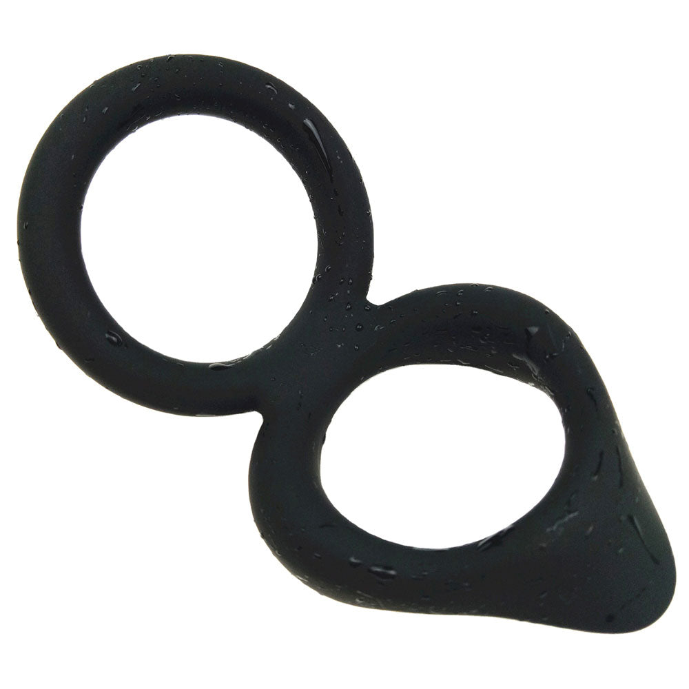 Cock Gear Silicone Double Ring - Black