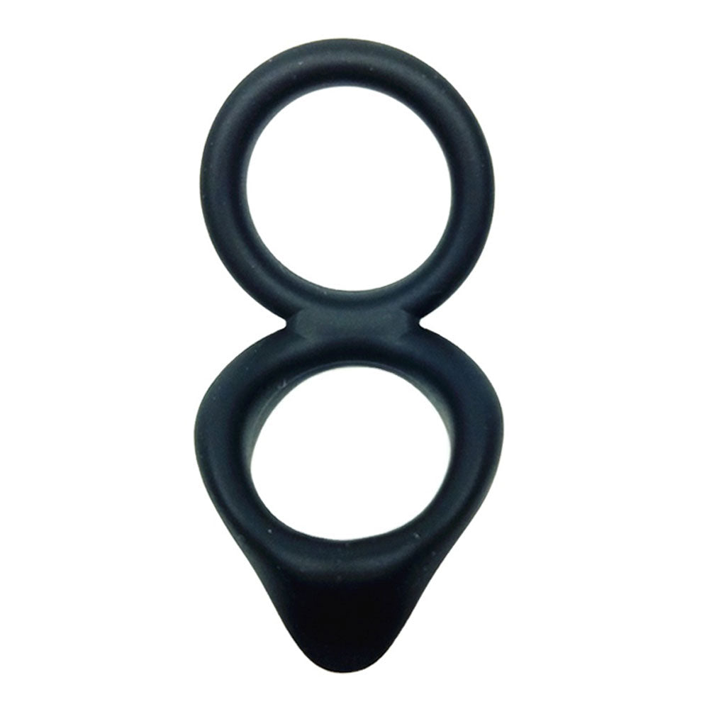 Cock Gear Silicone Double Ring - Black