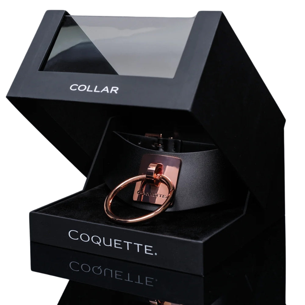 Coquette Vegan Leather Collar - Black
