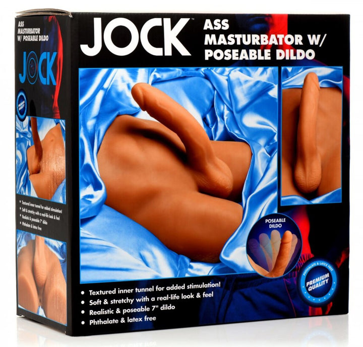 Curve Toys Jock Male Masturbator With Poseable Dildo - Light