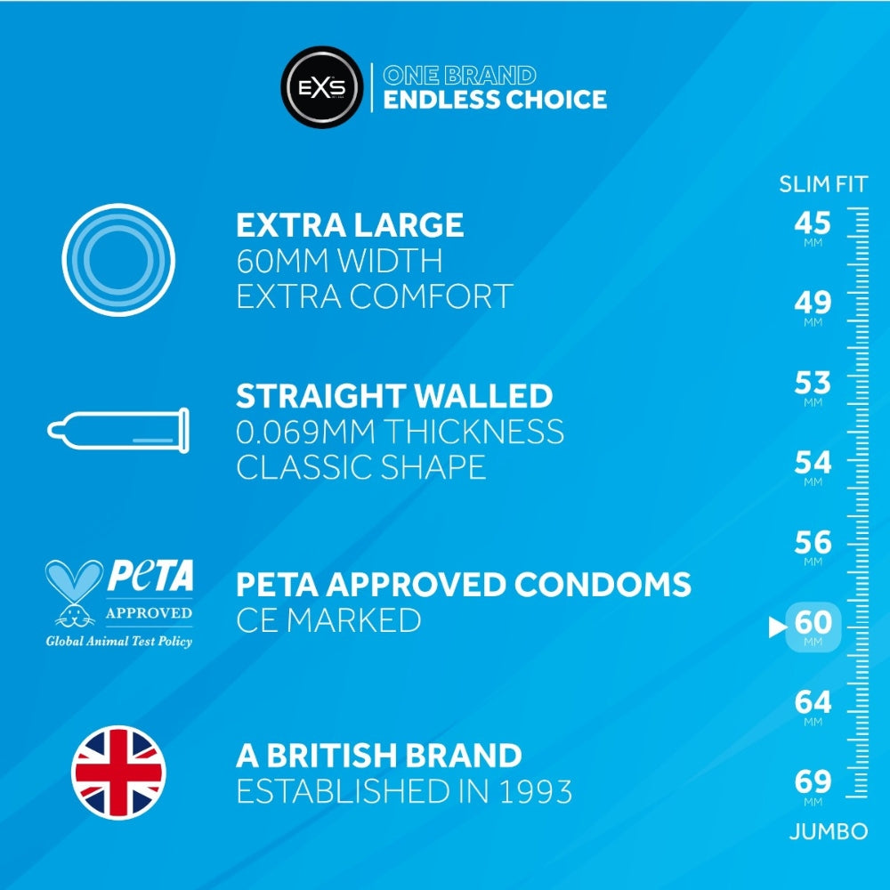 EXS Magnum Large Condoms 60mm - 100 Pack