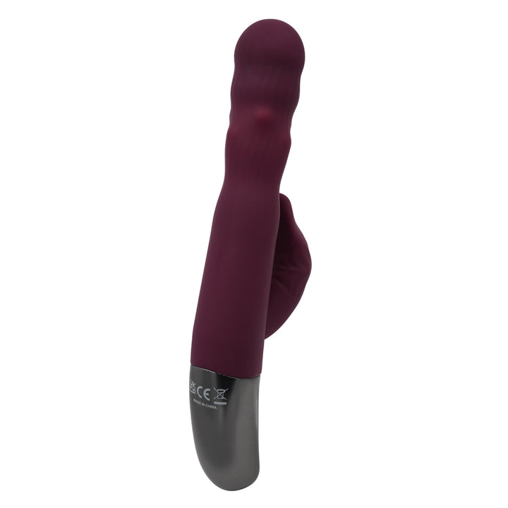 Excellent Power Titanz Thrusting Beaded Rabbit Vibrator - Rubine Red