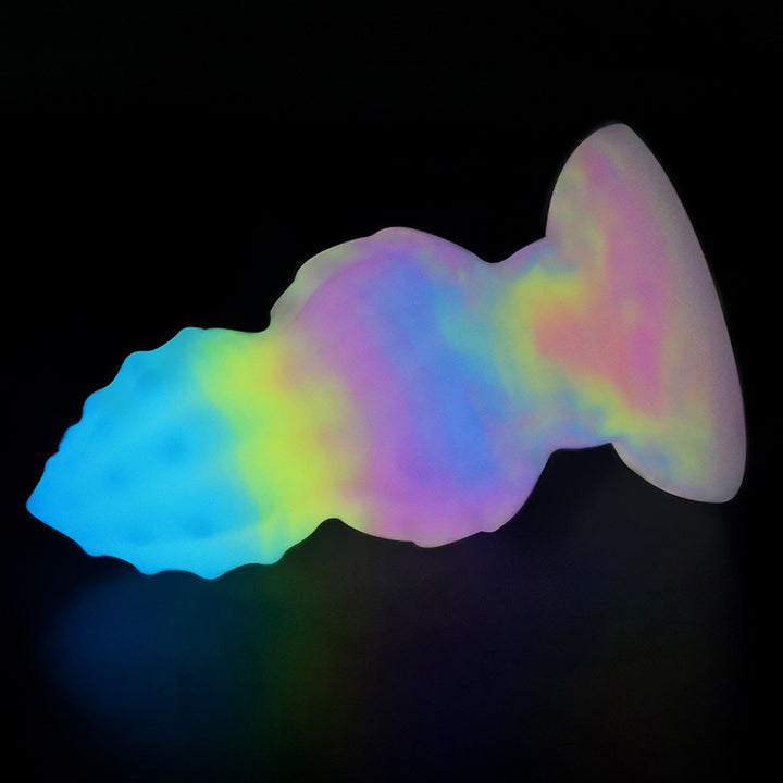 Fantasy Octopus Egg Platinum Silicone Plug 4.3 Inch - Glow In The Dark