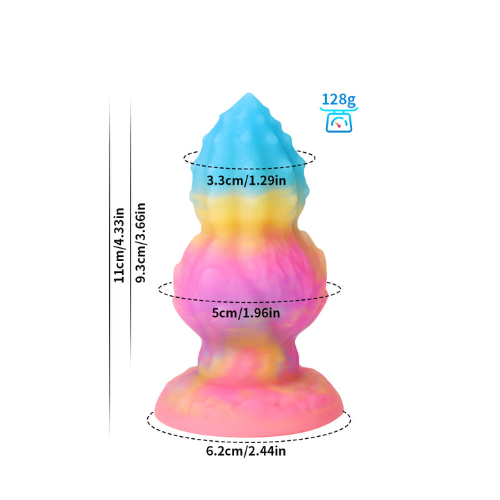 Fantasy Octopus Egg Platinum Silicone Plug 4.3 Inch - Glow In The Dark