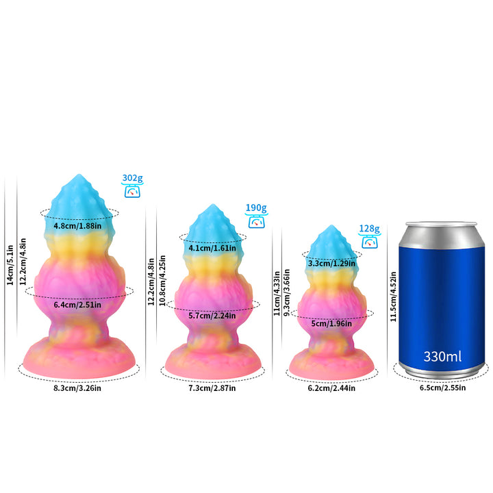 Fantasy Octopus Egg Platinum Silicone Plug 4.3 Inch - Glow In The Dark