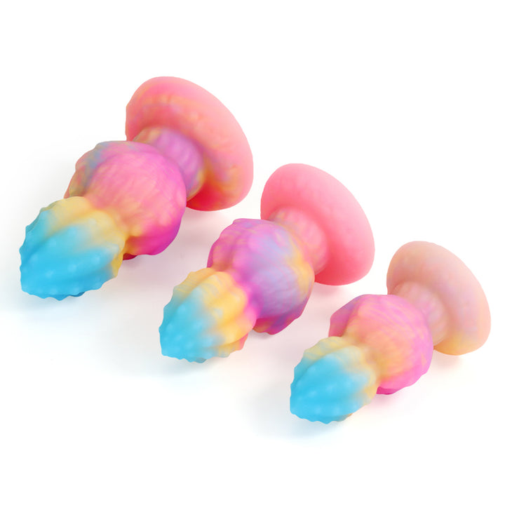 Fantasy Octopus Egg Platinum Silicone Plug 4.3 Inch - Glow In The Dark