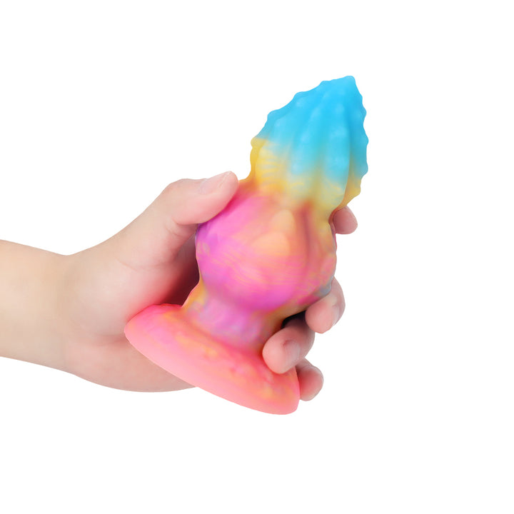 Fantasy Octopus Egg Platinum Silicone Plug 4.3 Inch - Glow In The Dark