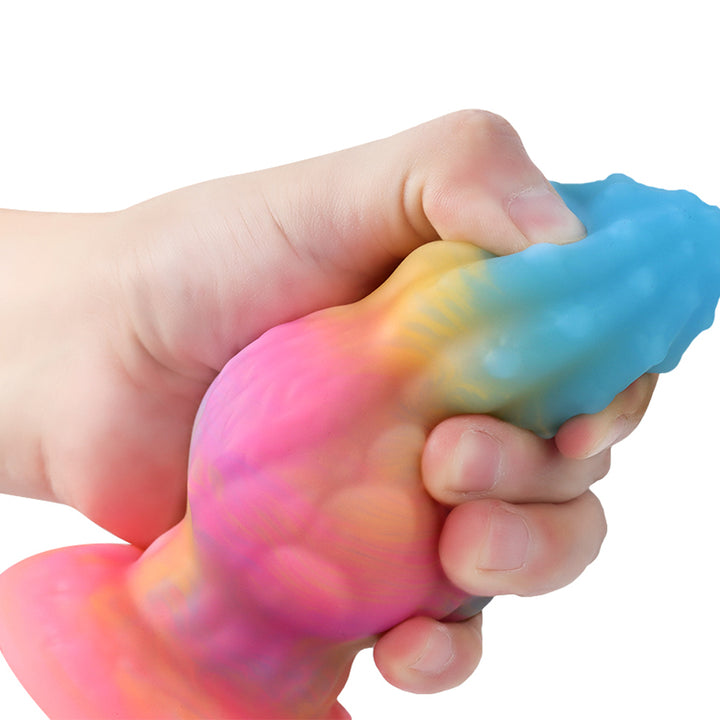 Fantasy Octopus Egg Platinum Silicone Plug 4.3 Inch - Glow In The Dark