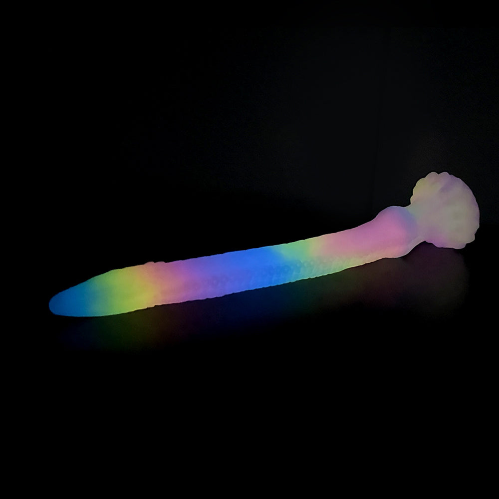 Fantasy Octopussy Platinum Silicone Dildo 12.2 Inch - Glow In The Dark