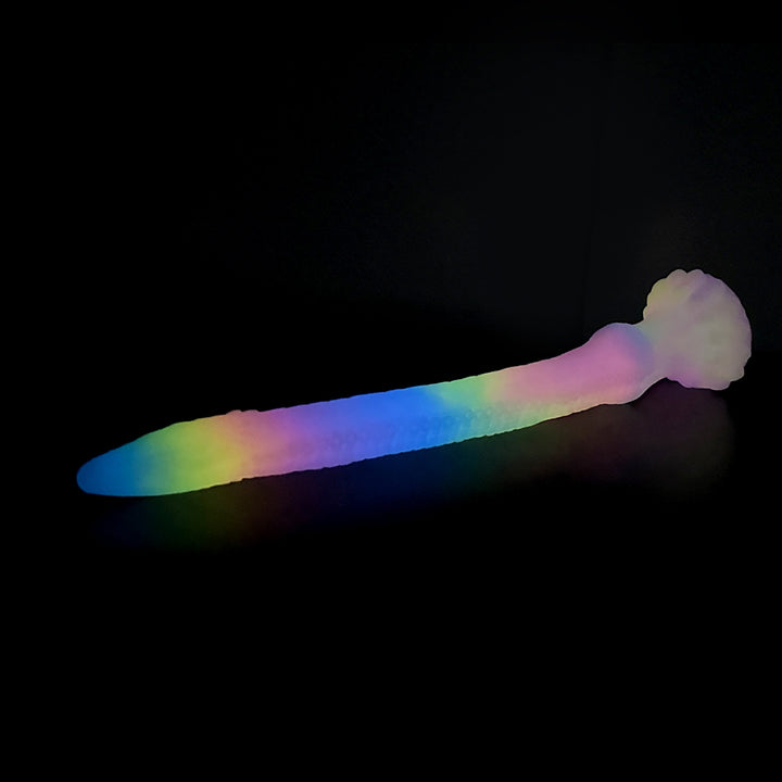 Fantasy Octopussy Platinum Silicone Dildo 12.2 Inch - Glow In The Dark