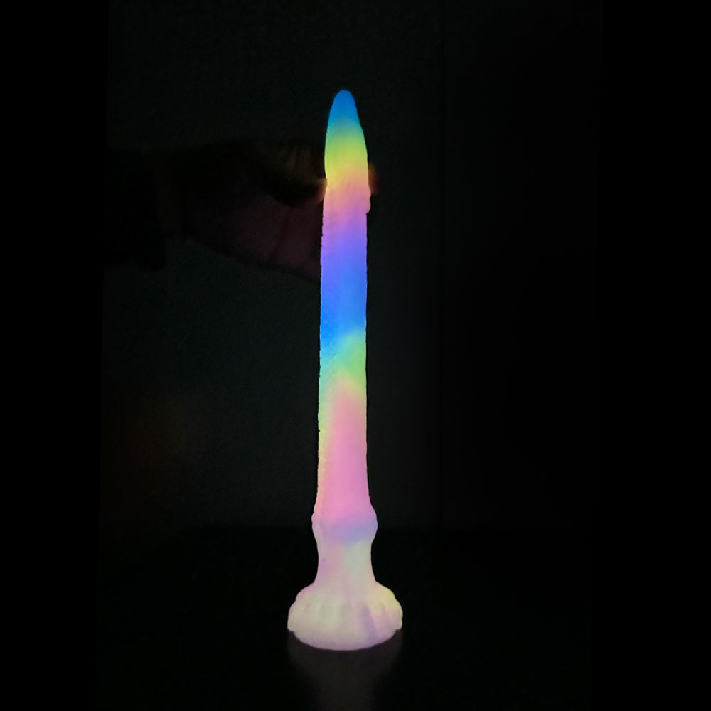 Fantasy Octopussy Platinum Silicone Dildo 12.2 Inch - Glow In The Dark