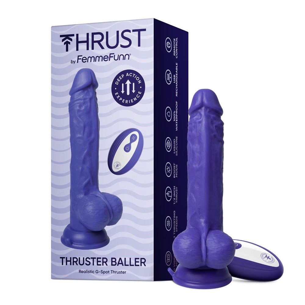 FemmeFunn Thruster Baller Remote Controlled Dildo - Purple