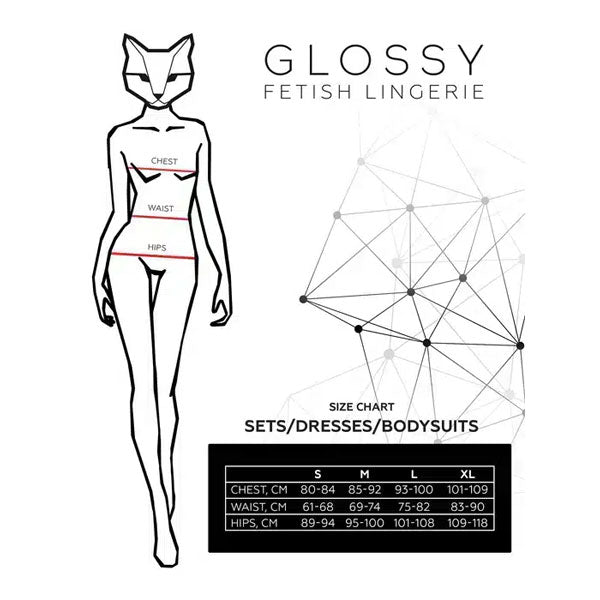 Glossy Fetish Lingerie Wetlook Stockings Lotis - Black
