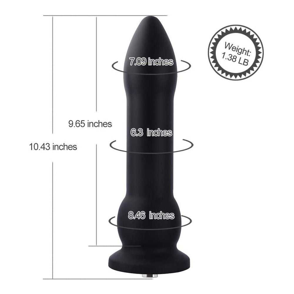 Hismith KlicLok Bullet Silicone Anal Plug 10.43 Inch - Black