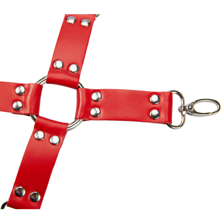 Love In Leather 9 Piece Bondage Kit - Red
