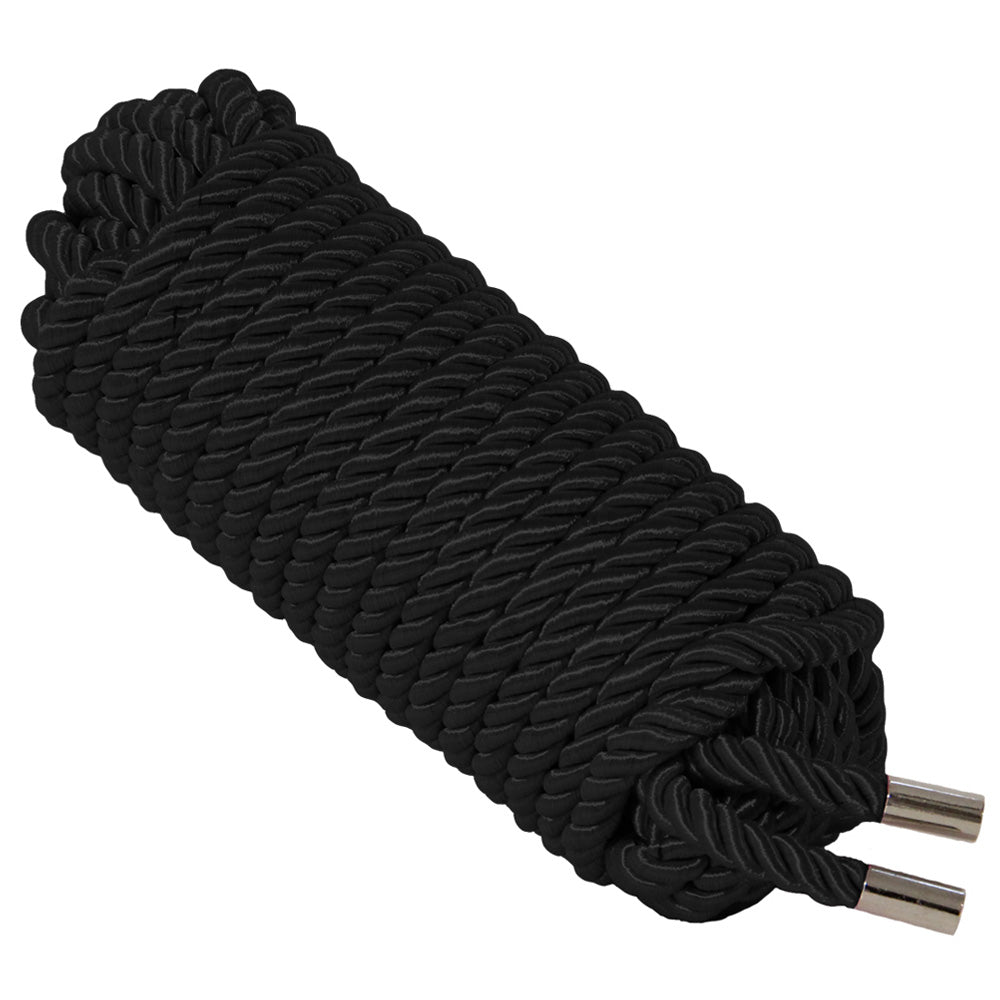 Love In Leather Satin Bondage Rope 10 Metre - Black