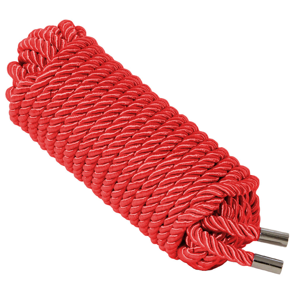Love In Leather Satin Bondage Rope 10 Metre - Red