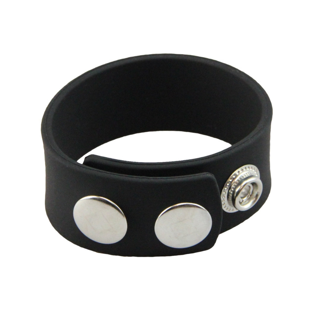 Love In Leather 3 Speed Silicone Cock Ring - Black
