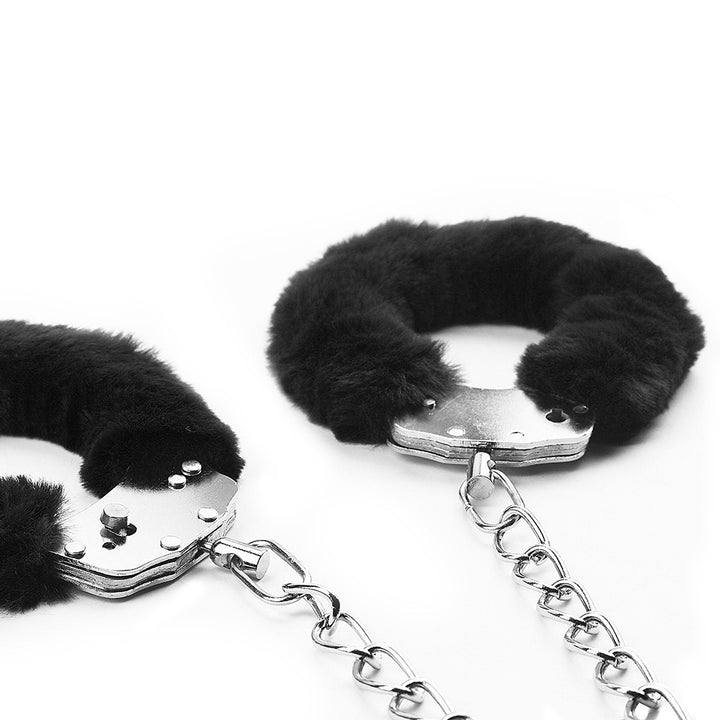 Lovetoy Fetish Pleasure Fluffy Leg Cuffs - Black