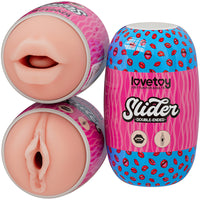 Lovetoy Slider Double-Ended Masturbator Mouth and Vagina - Flesh
