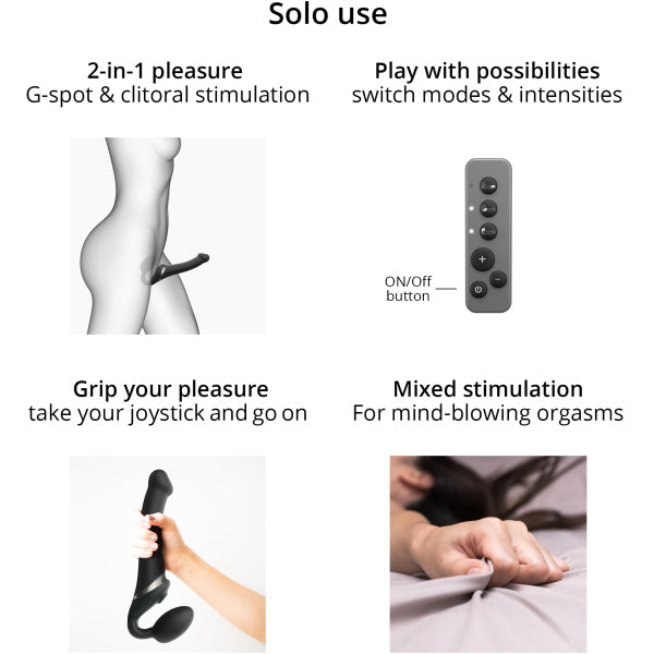 Strap On Me Strapless Multi Orgasm Black - Large