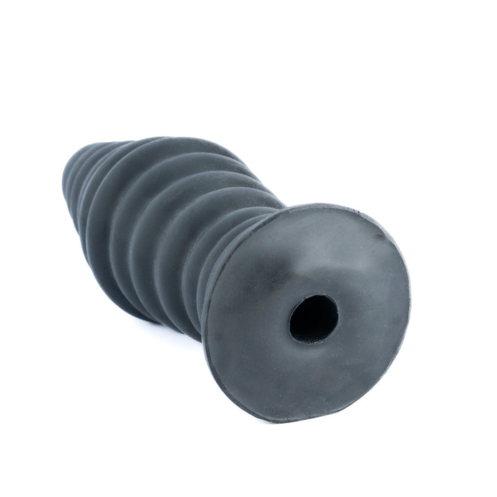 Platinum Liquid Silicone Sex Machine Attachment 8 Ripple Plug 9.5 Inch - Black