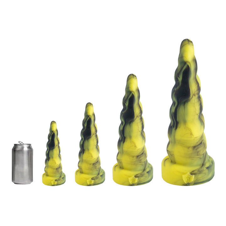 Platinum Liquid Silicone Stretcher Curly Twirly 16 Inch - Black Swirl