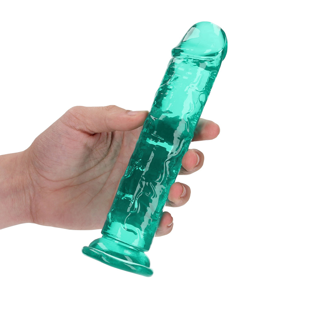 Shots Real Rock Crystal Clear 7 Inch Dildo - Turquoise