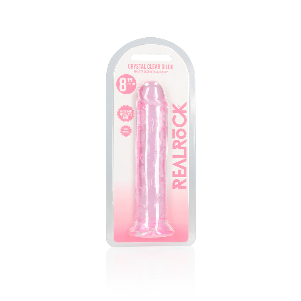 Shots Real Rock Crystal Clear 8 Inch Dildo - Pink