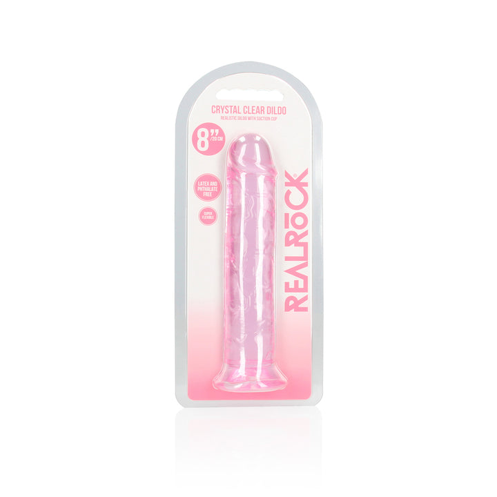 Shots Real Rock Crystal Clear 8 Inch Dildo - Pink