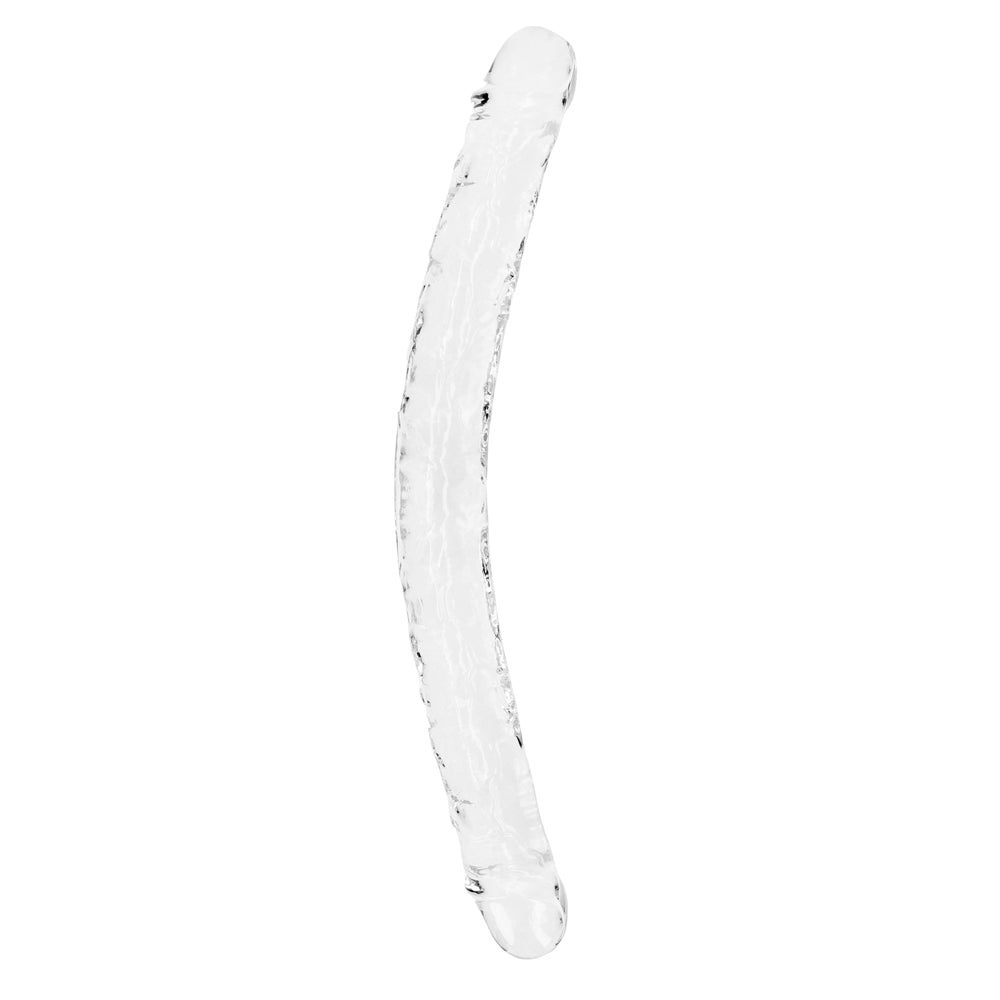 Shots Real Rock Crystal Clear 18 Inch Double Dildo - Clear