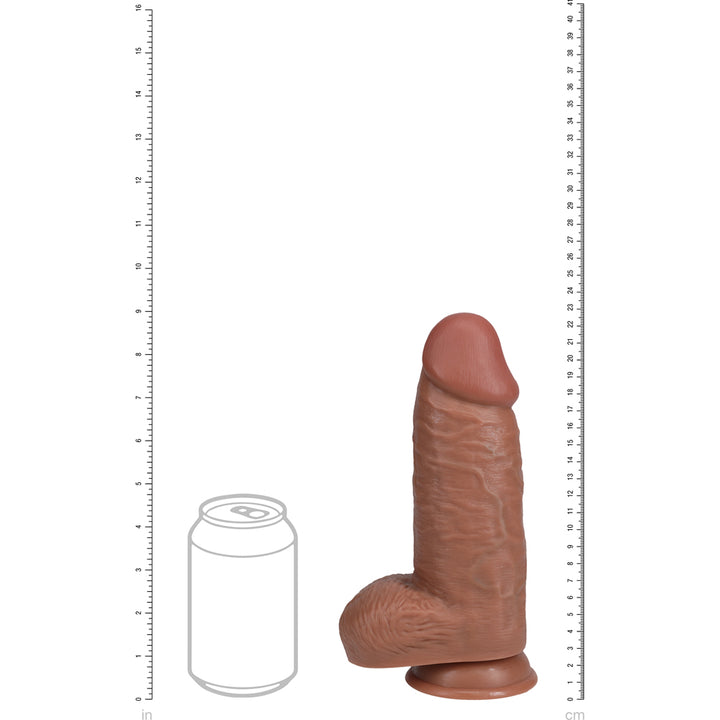 Shots Real Rock Extra Thick Dildo With Balls 9 Inch - Tan