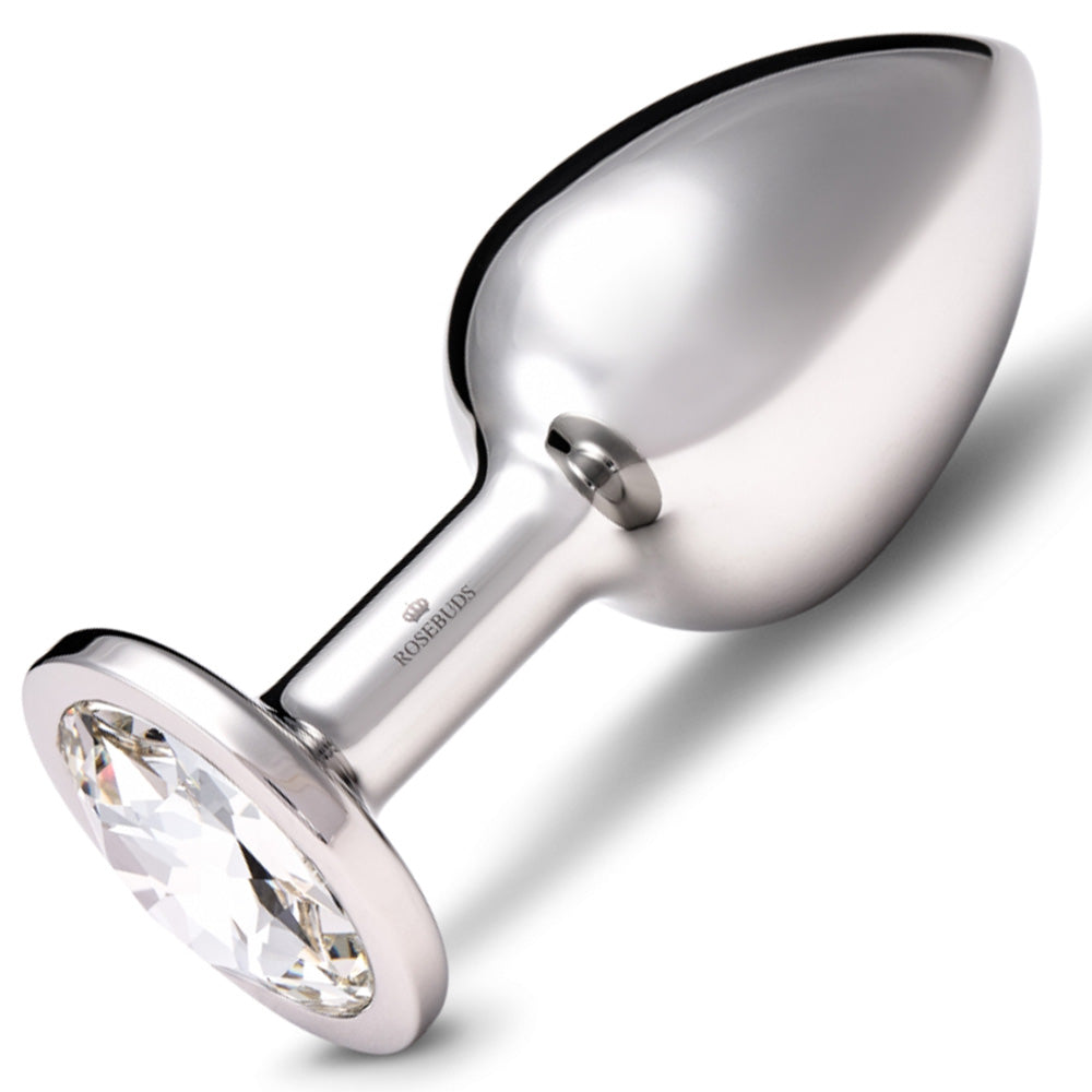 Rosebuds Stainless Steel Butt Plug Large - Clear