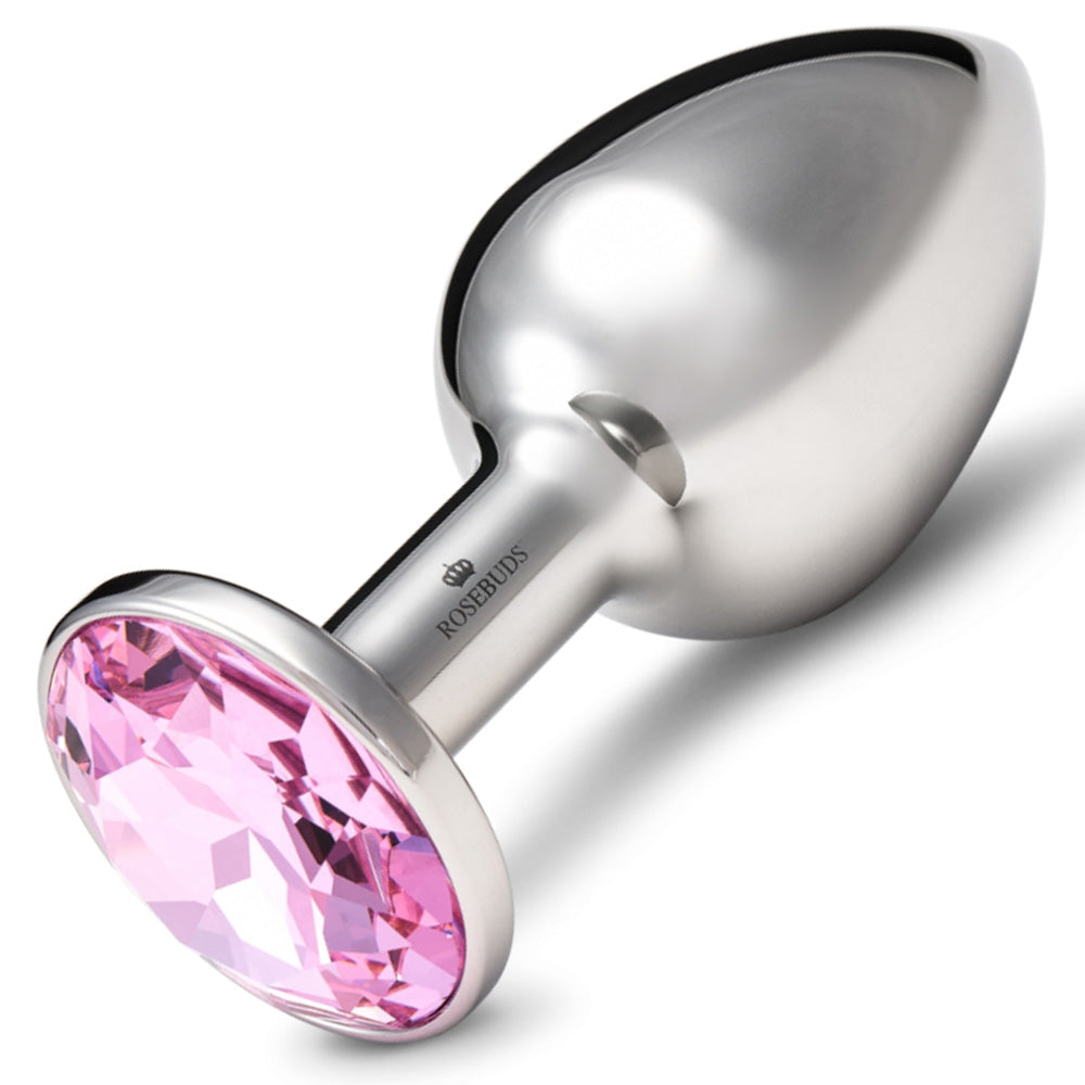 Rosebuds Stainless Steel Butt Plug Medium - Pink