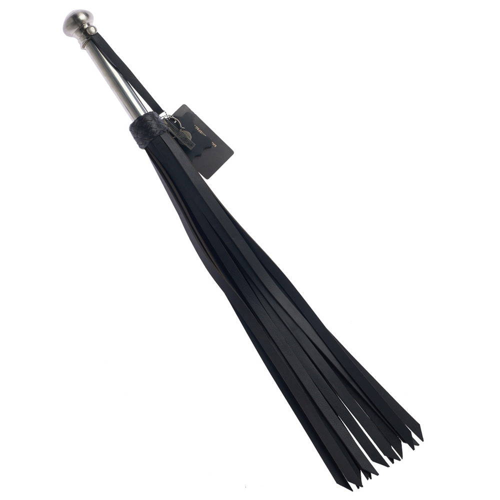 Share Satisfaction Bound X Heavy Duty Leather Flogger With Metal Handle