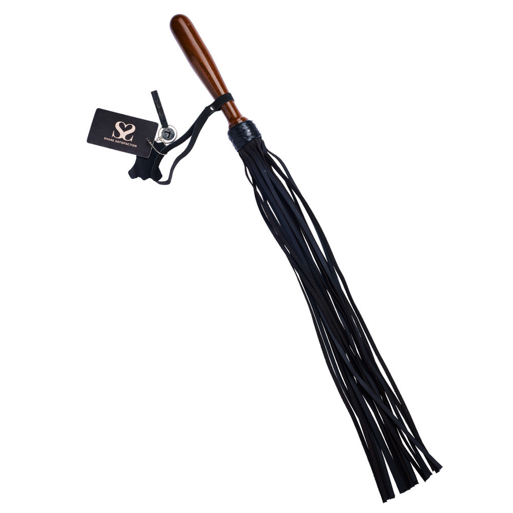 Share Satisfaction Bound X Nubuck Leather Flogger With Dark Wood