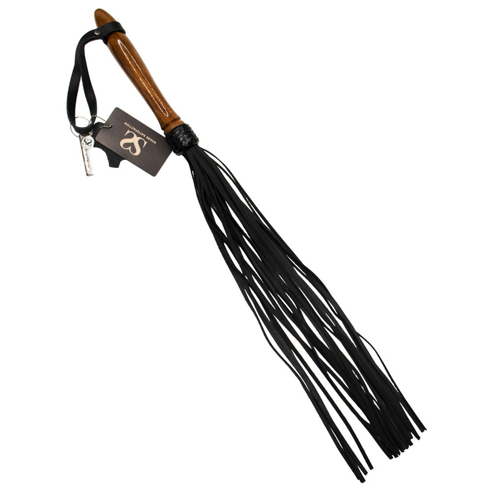 Share Satisfaction Bound X Nubuck Leather Flogger With Wood Handle