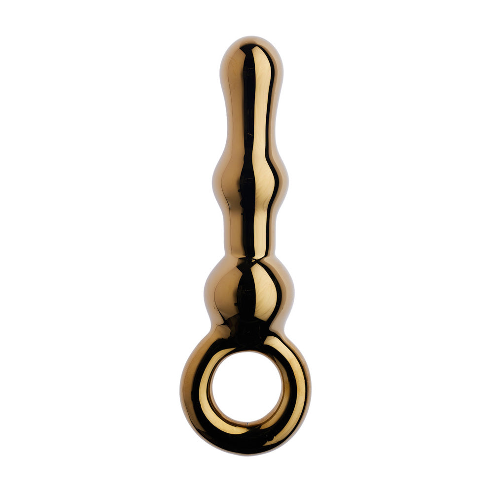 Share Satisfaction Lucent Aperto Gold Glass Butt Plug