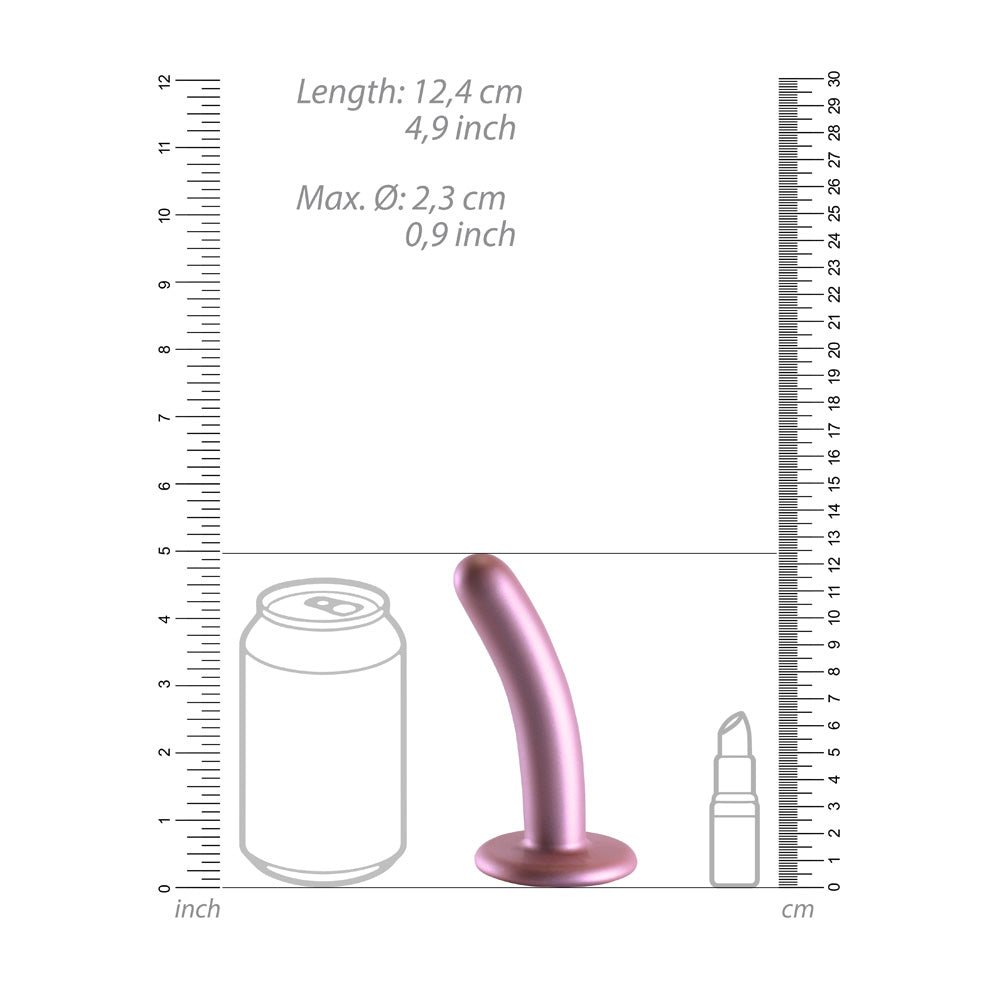 Shots Ouch! Liquid Silicone G-Spot 5 Inch Dildo - Rose Gold