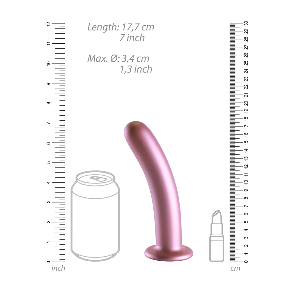 Shots Ouch! Liquid Silicone G-Spot 7 Inch Dildo - Rose Gold