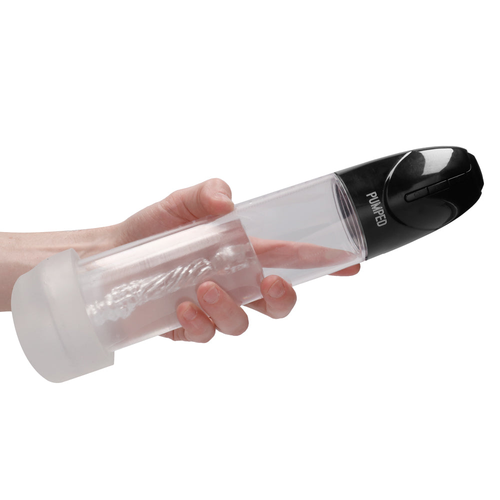 Shots Pumped Smart Rechargeable Cyber Pump With Masturbation Sleeve