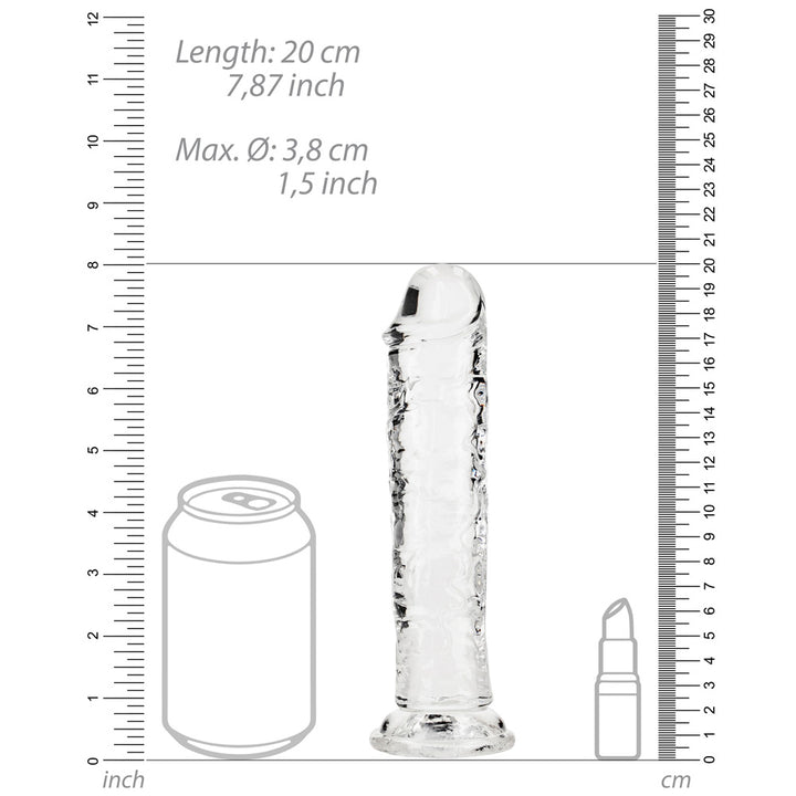 Shots Real Rock Crystal Clear 7 Inch Dildo - Clear