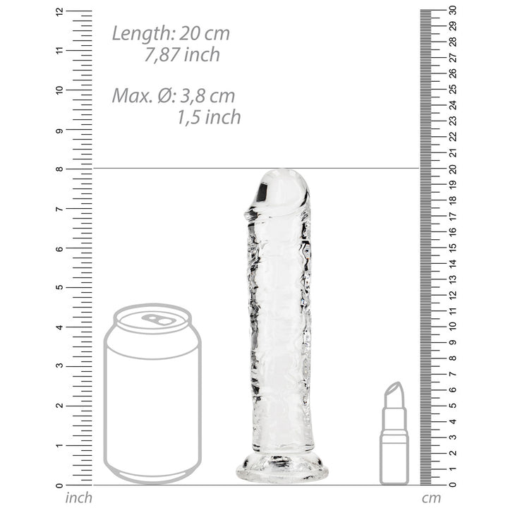 Shots Real Rock Crystal Clear 7 Inch Dildo - Clear