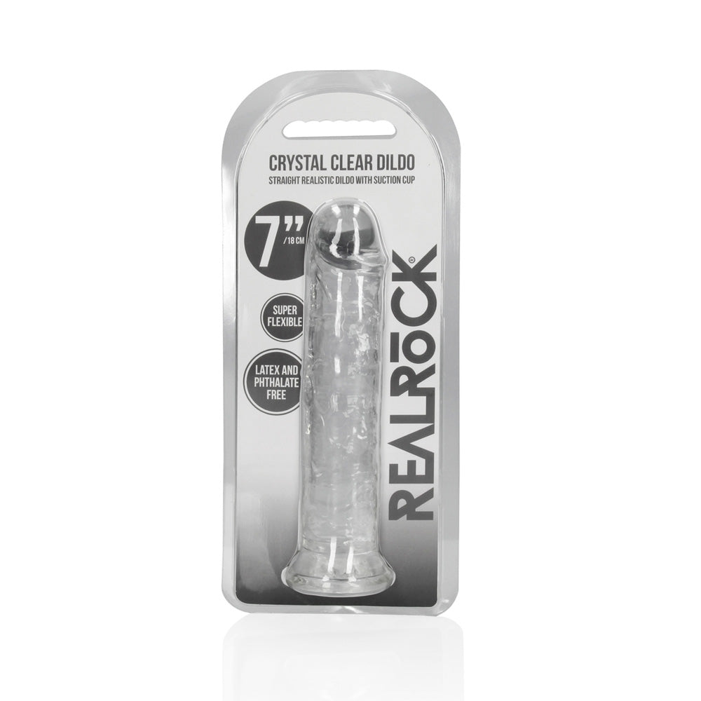 Shots Real Rock Crystal Clear 7 Inch Dildo - Clear