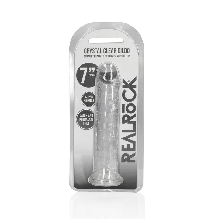 Shots Real Rock Crystal Clear 7 Inch Dildo - Clear